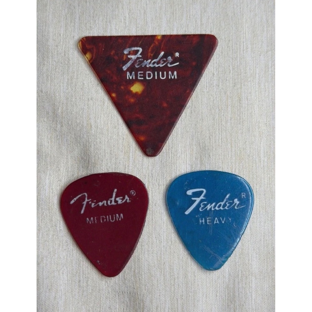 Vintage Fender Premier Celluloid Guitar Picks Lot Of 3 Unisex OS Multicolor Good